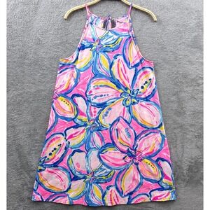 Lilly Pulitzer Margot Swing Dress Womens Small Pink Floral Sunset The Sunny Side